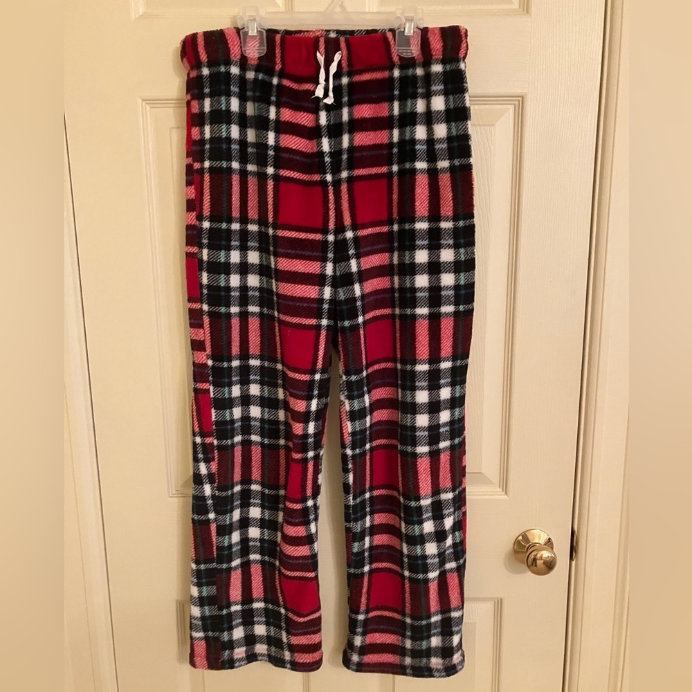 Red Plaid Fleece Pajama Pants